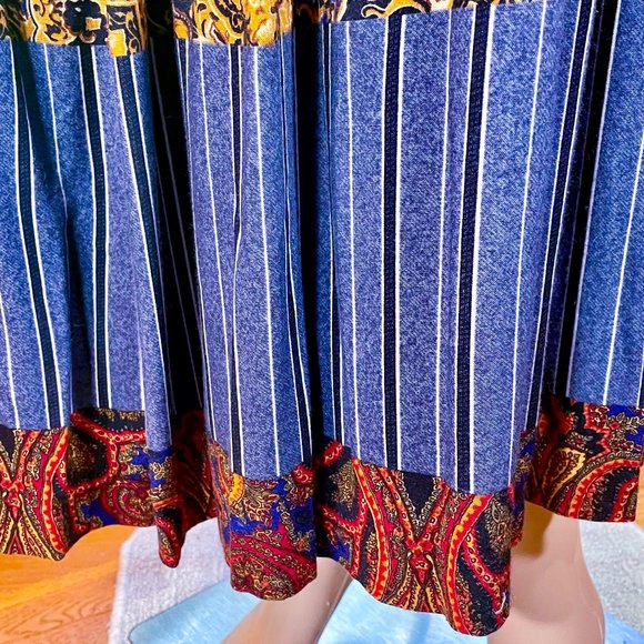 ▪️VTG▪️STONEBRIDGE▪️Pleated Panel Boho Maxi Skirt - Picture 6 of 8